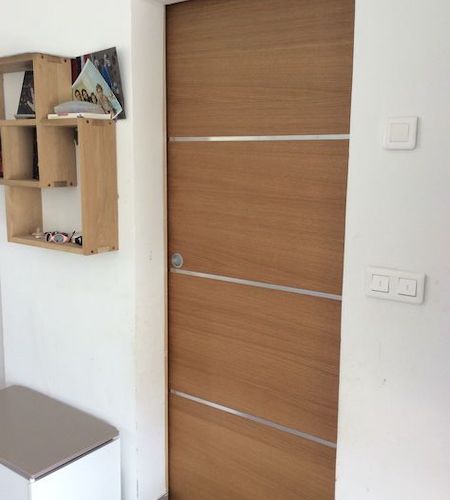 porte design placage hetre